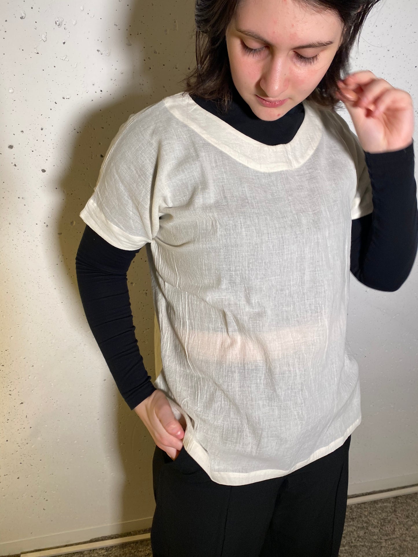 Short-sleeved shirts made from old summer kimonos