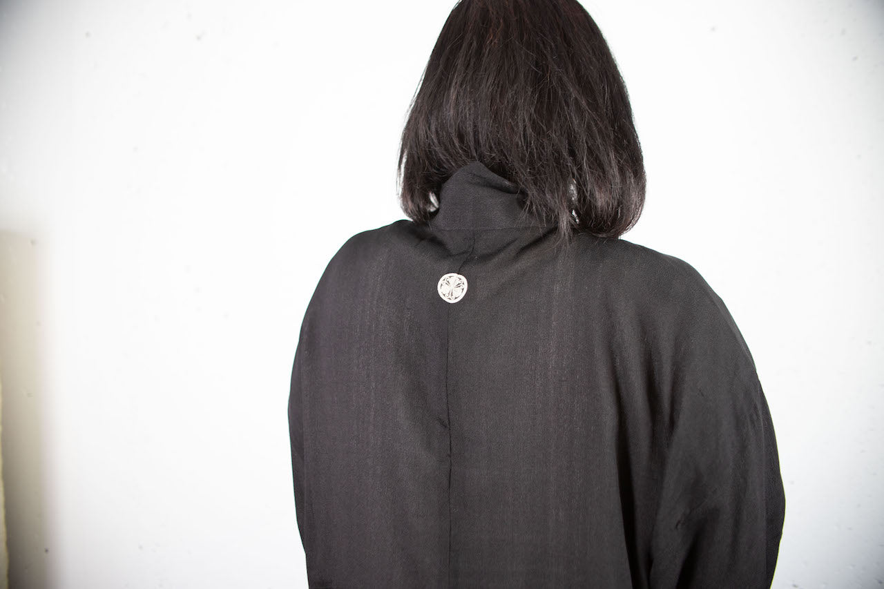 Old Kimono Tomesode coat / Crane pattern