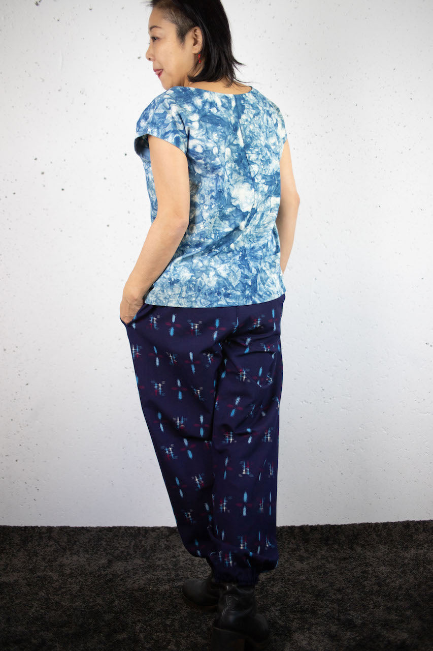Mompé trousers made from muslin woven kimono.