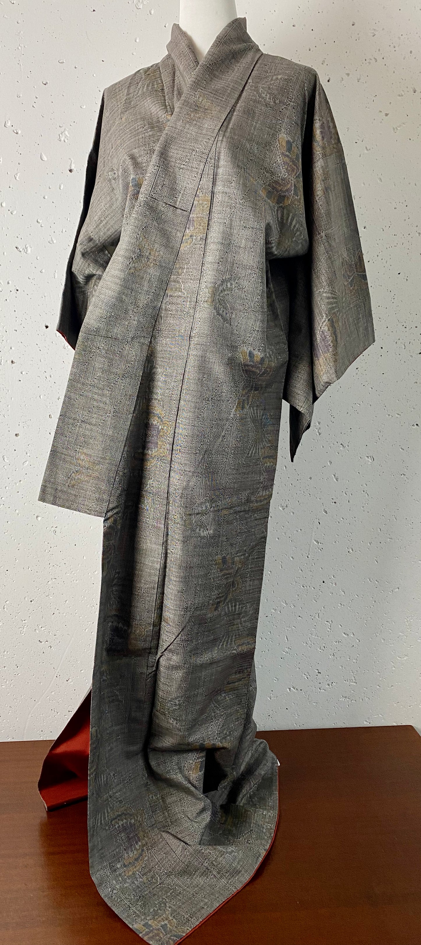 Quality Kimono /Dark grey, butterfly pattern