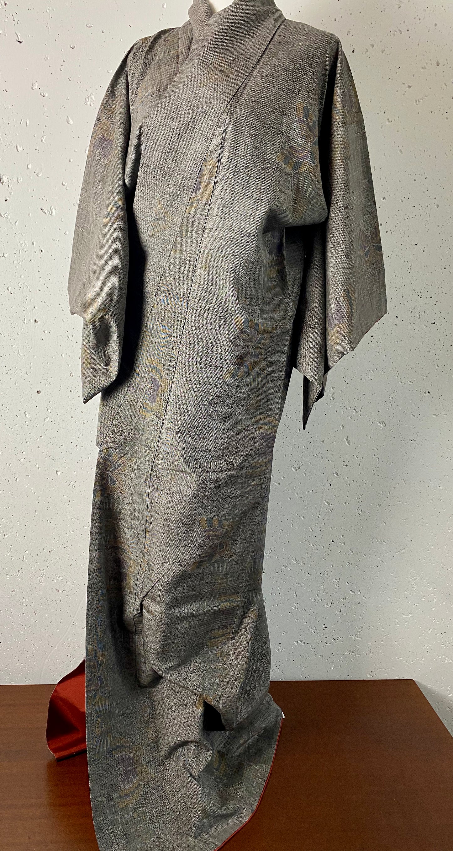 Quality Kimono /Dark grey, butterfly pattern