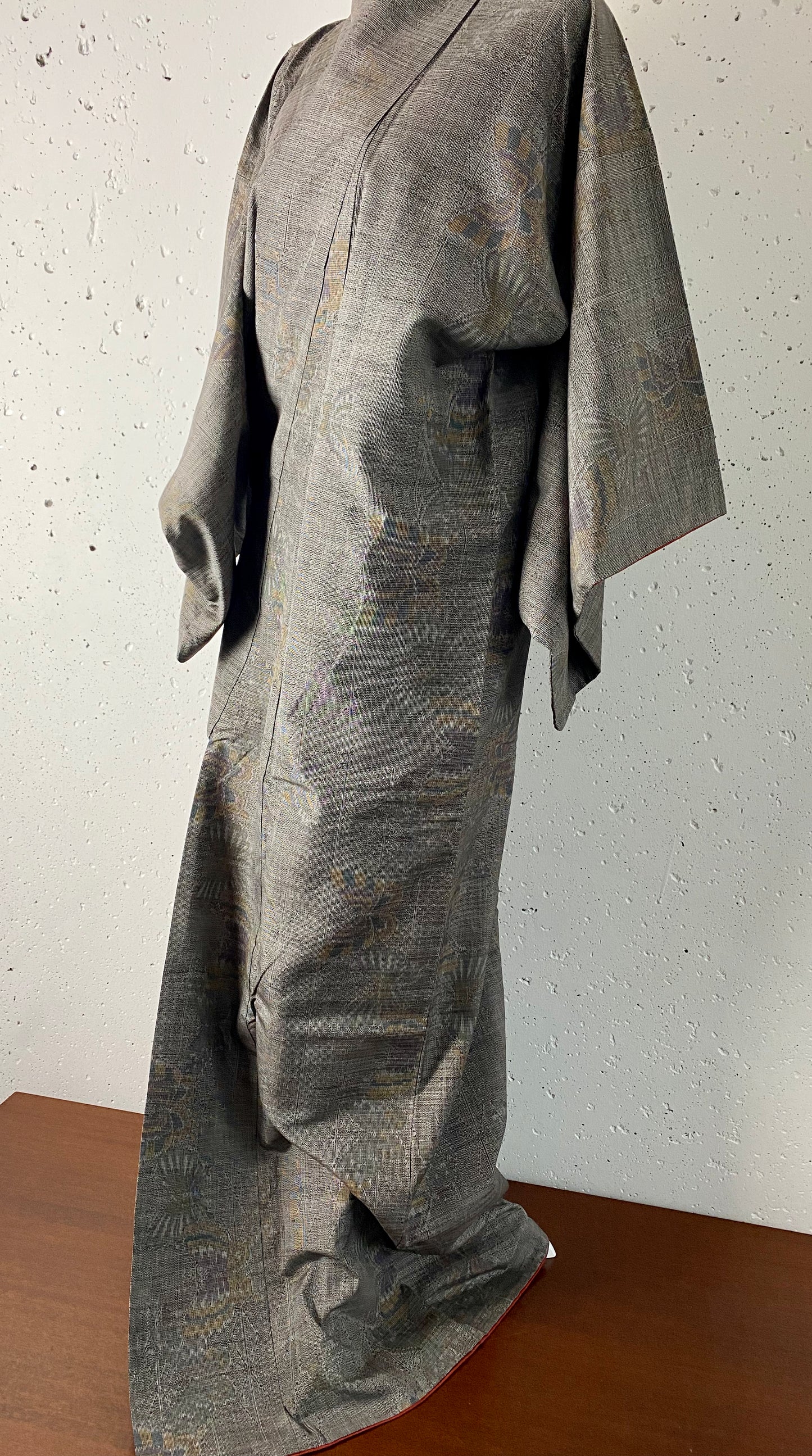 Quality Kimono /Dark grey, butterfly pattern