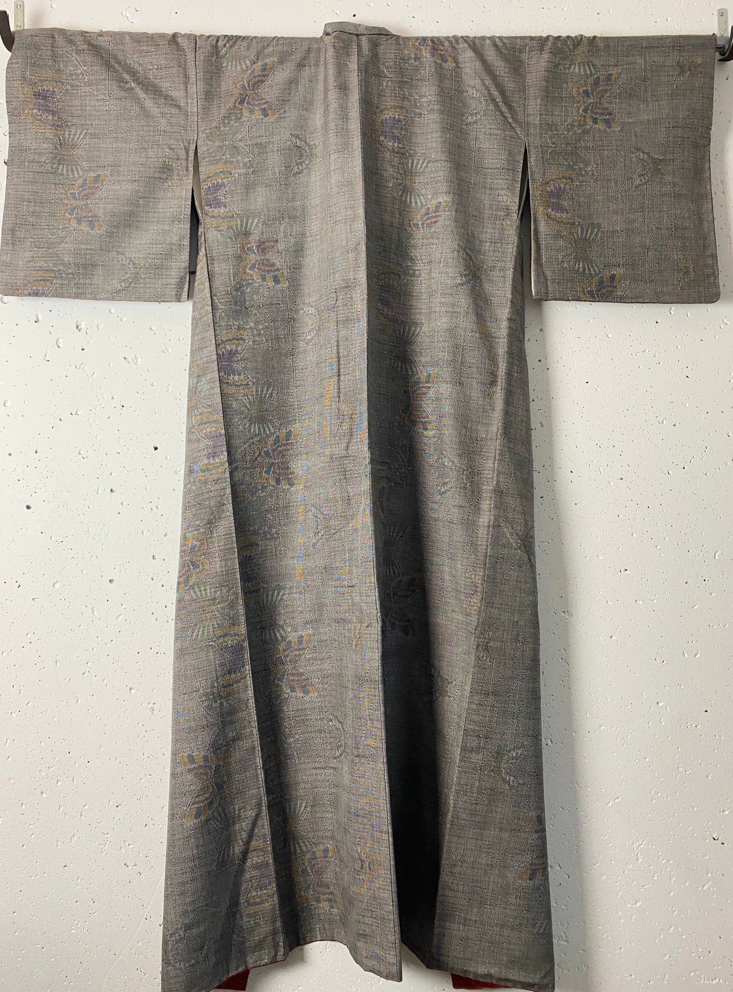 Quality Kimono /Dark grey, butterfly pattern