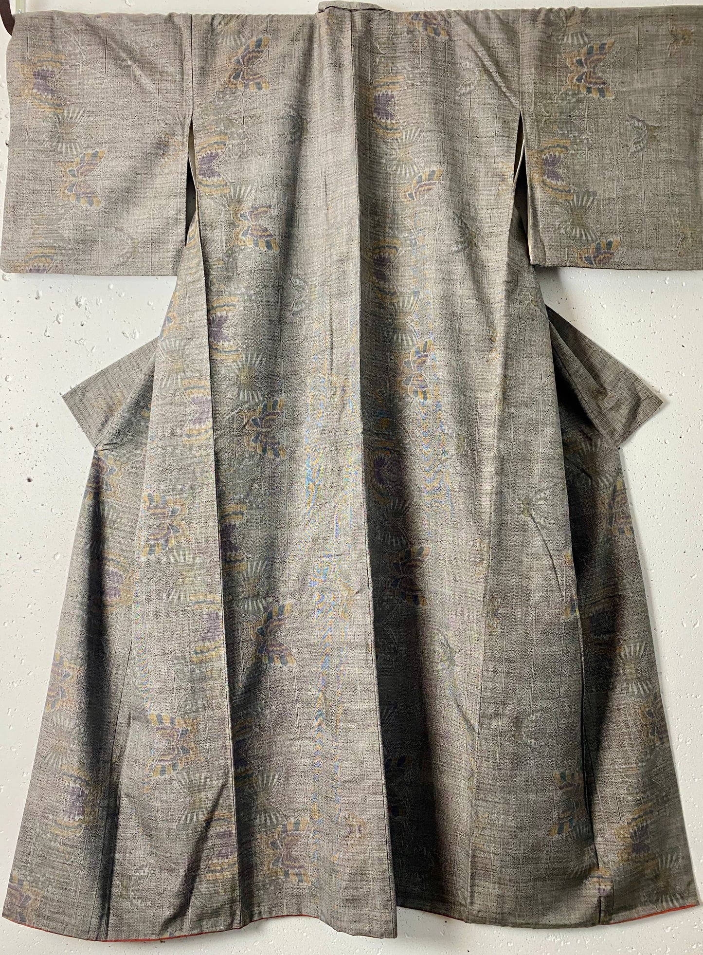 Quality Kimono /Dark grey, butterfly pattern
