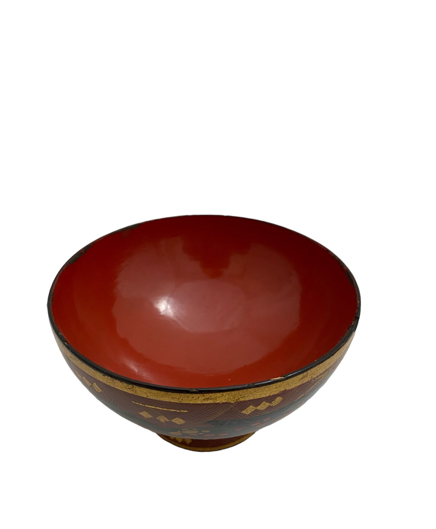 antique Aizu lacquer ware Japanese soup bowl Without cover