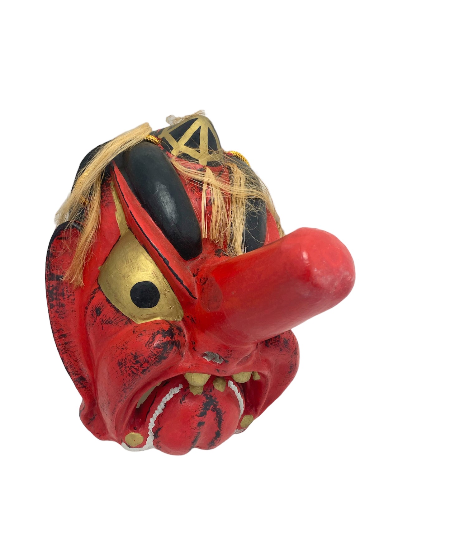 Local folk art handmade IWAKI Tengu Decorative mask