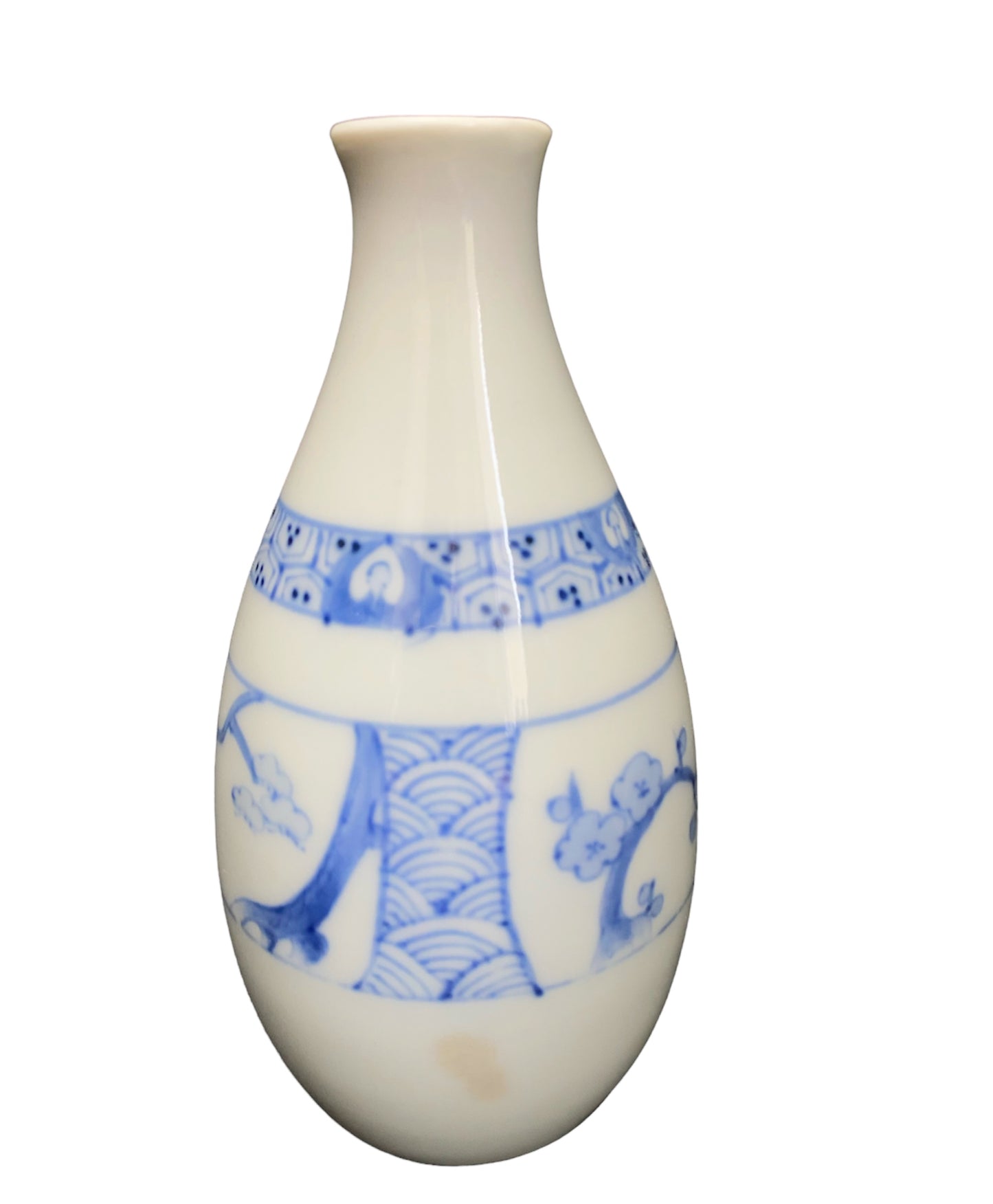 Plum-patterned small sake bottle