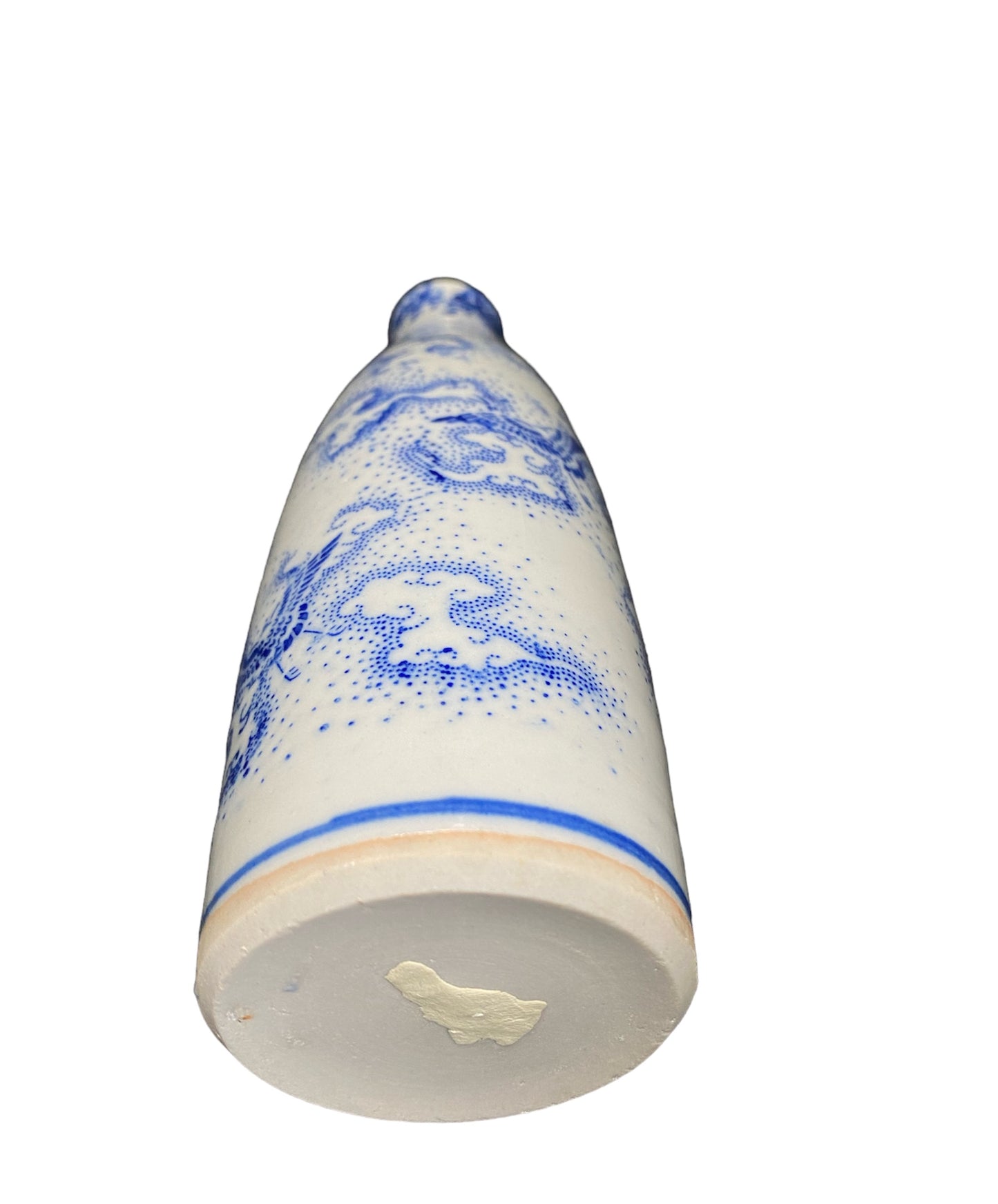 Large sake bottle with crane-patterned seal stamp