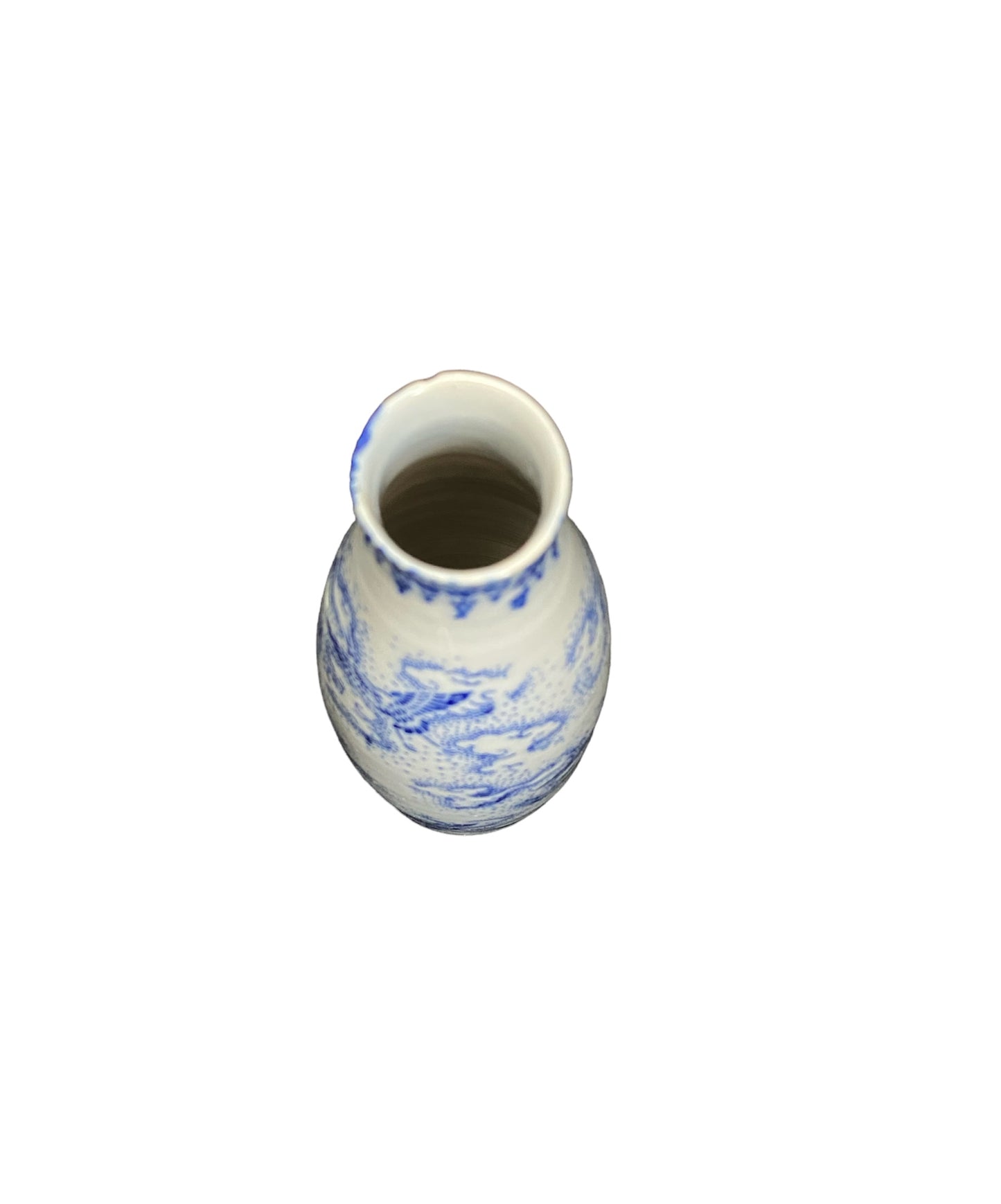 Large sake bottle with crane-patterned seal stamp