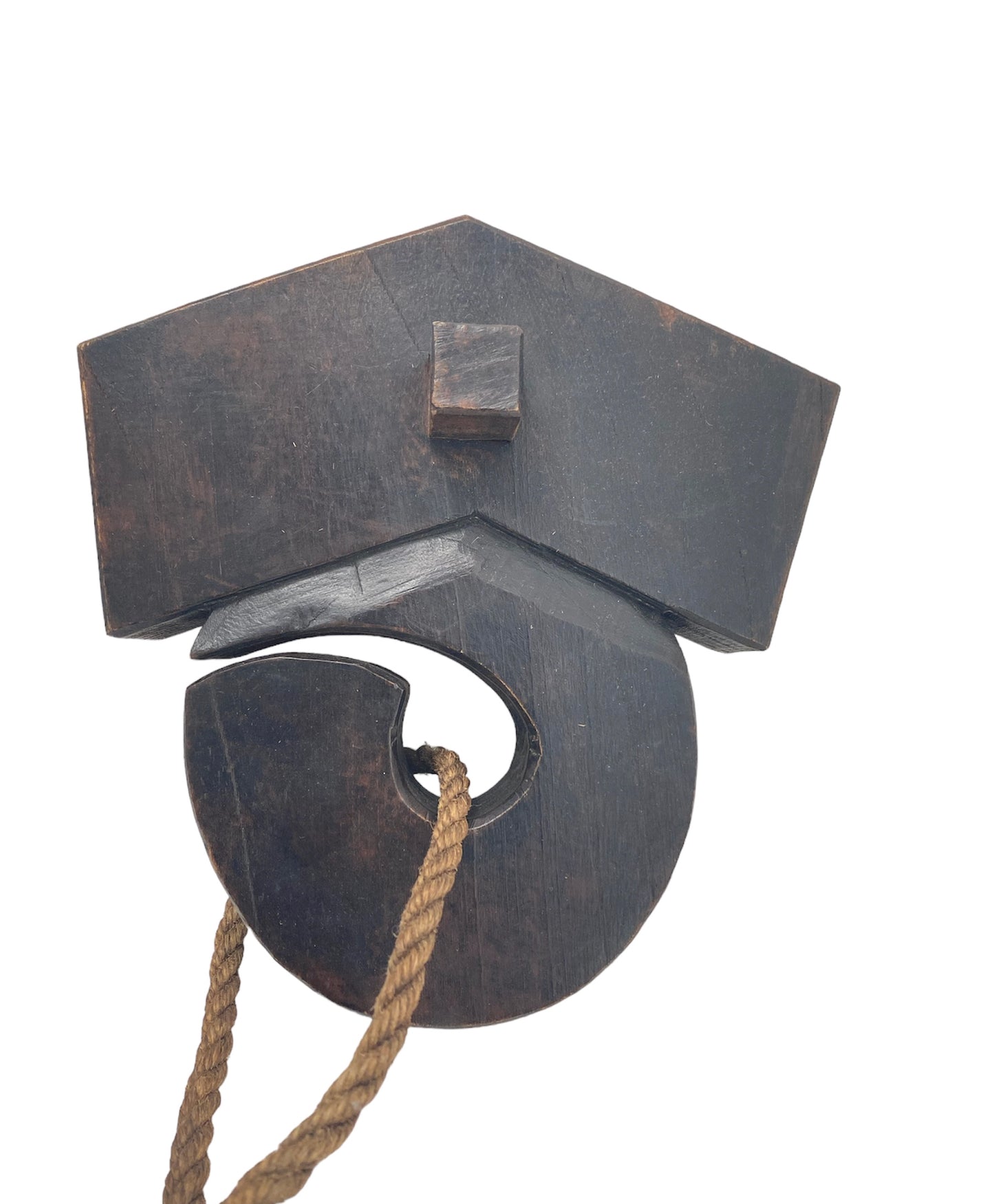 antique JIZAIKAGI with a pot-hook / Carved wooden carp.