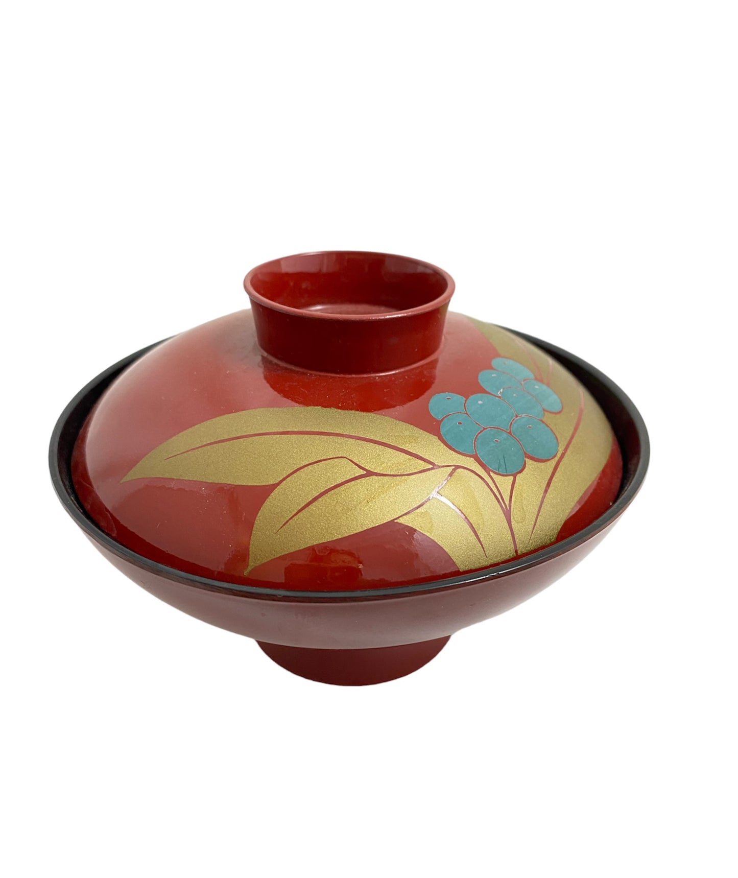 Lacquered bowl blue pattern