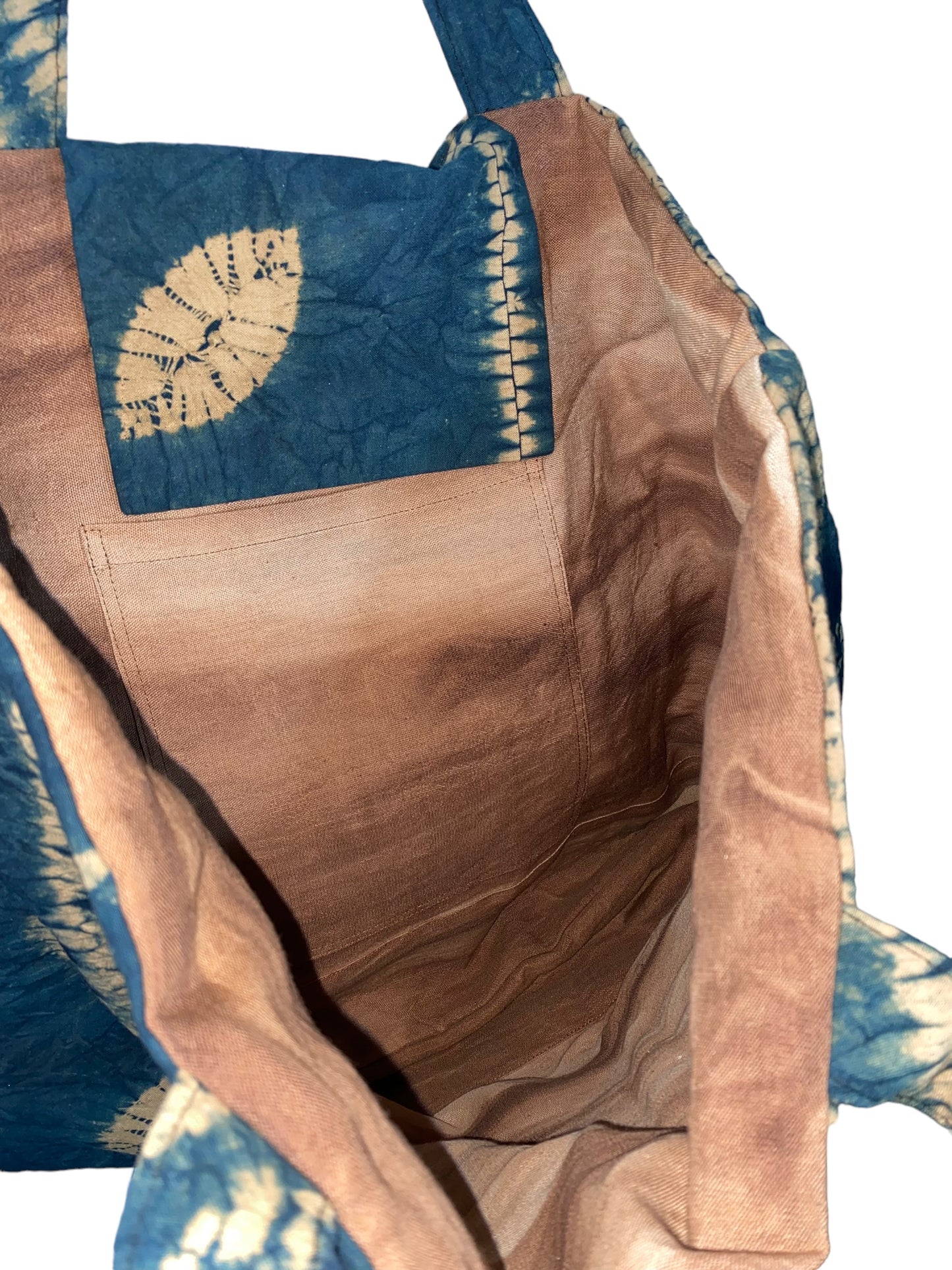Tie-dye persimmon tannin-dyed tote bag