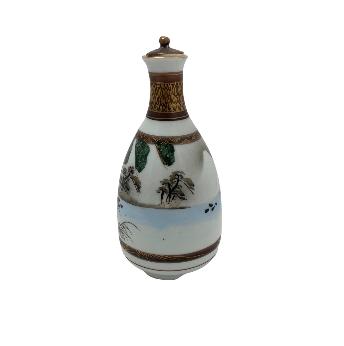 Kutani ware, sake bottle with lid