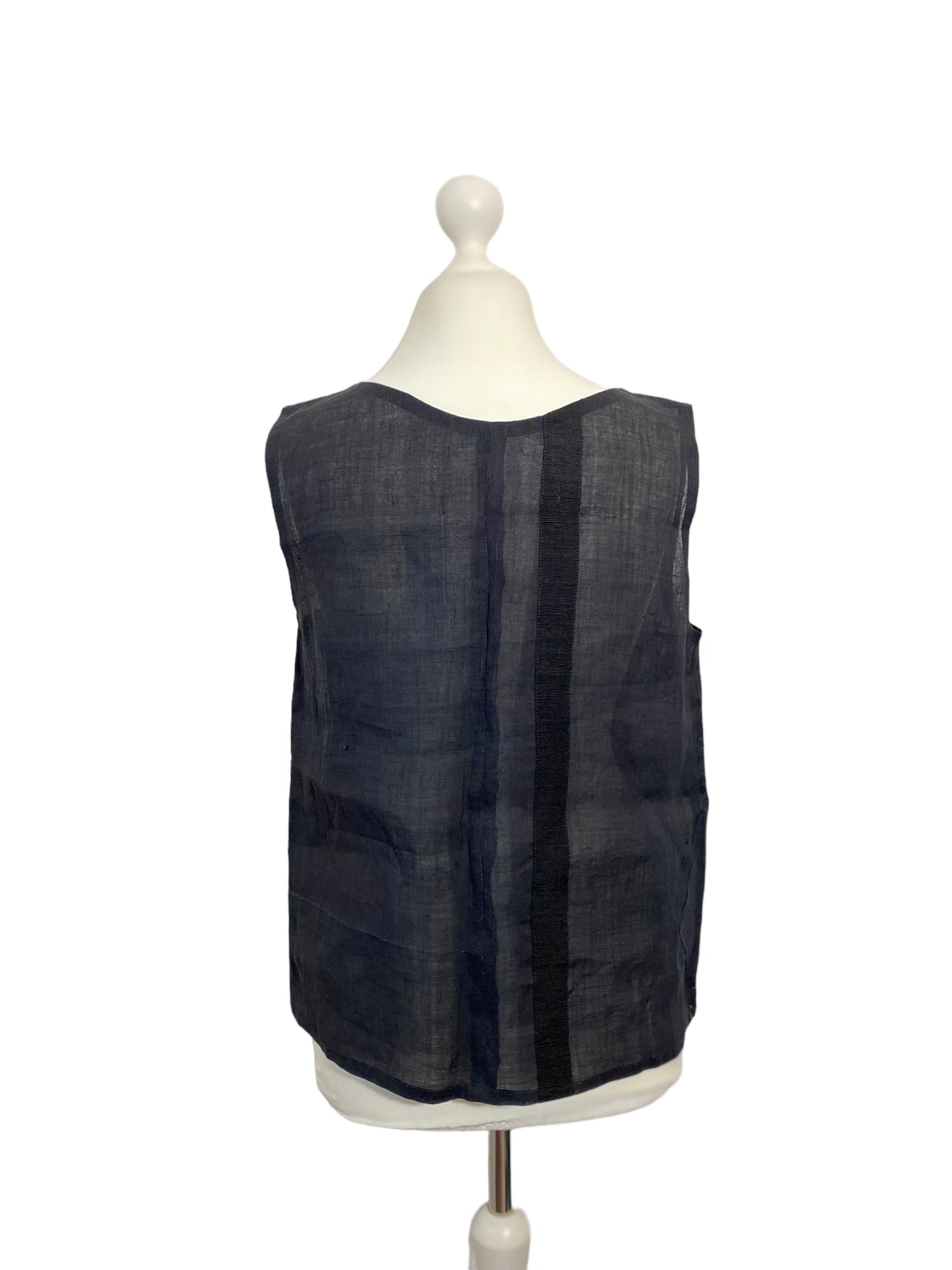 Summer black silk KIMOMO remake tank top
