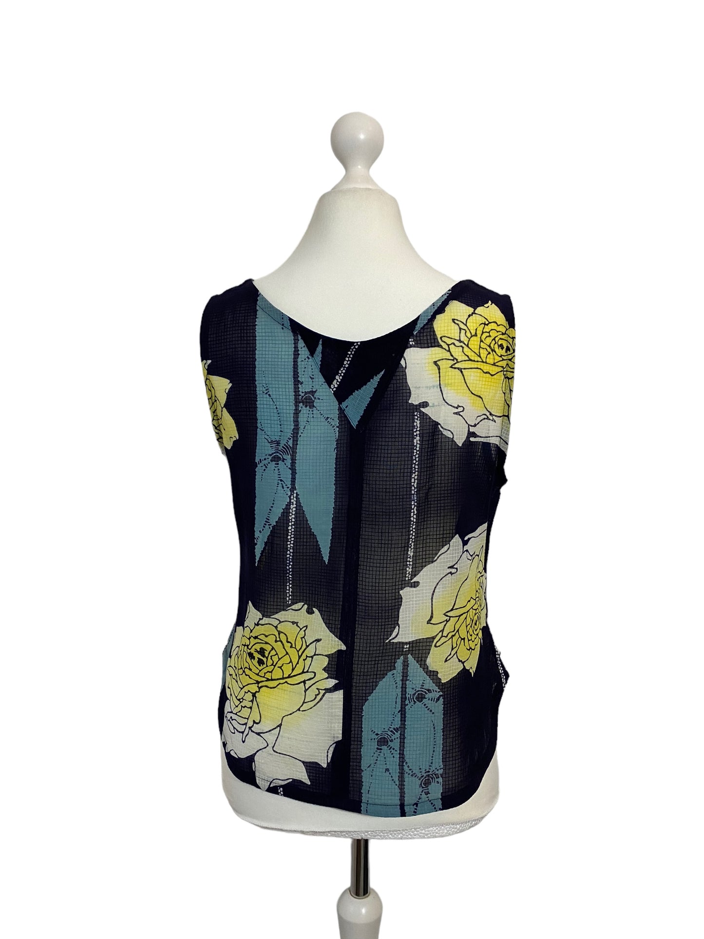 Summer silk yukata remake tank top