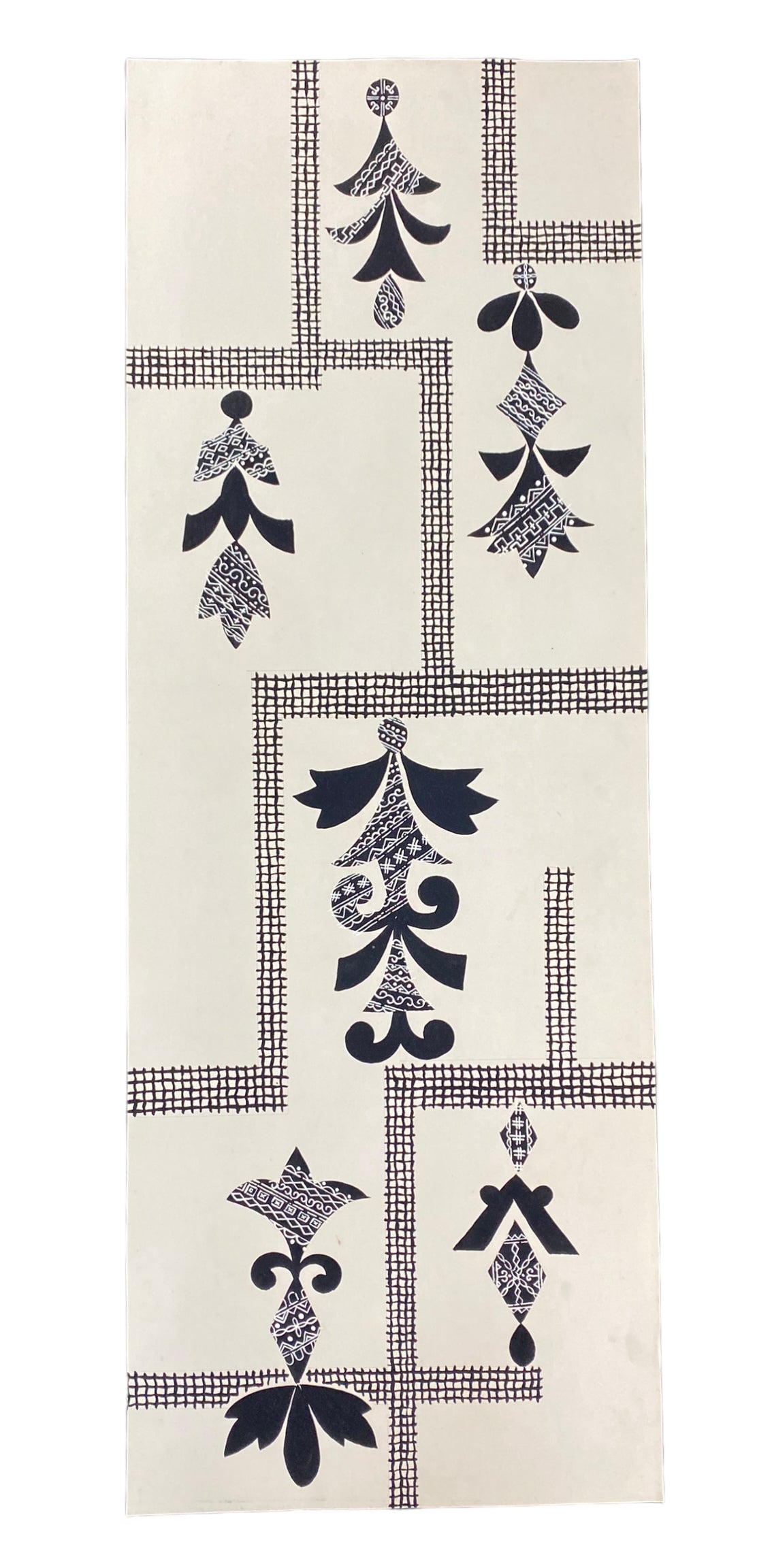 Vintage Yukata Design No. 35 – Hand-Painted Showa Era Stencil Art