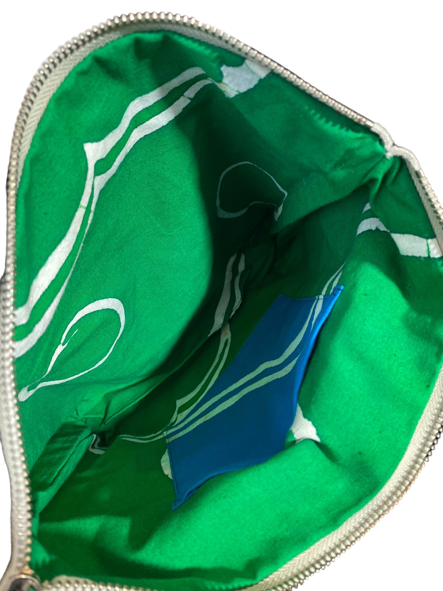 handbag with old japanese indigo-cloth, striped gourd pattern