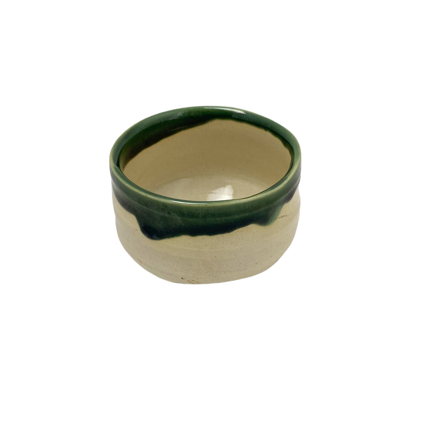 Mino ware for tea ceremony practice, Oribe-style matcha bowl.