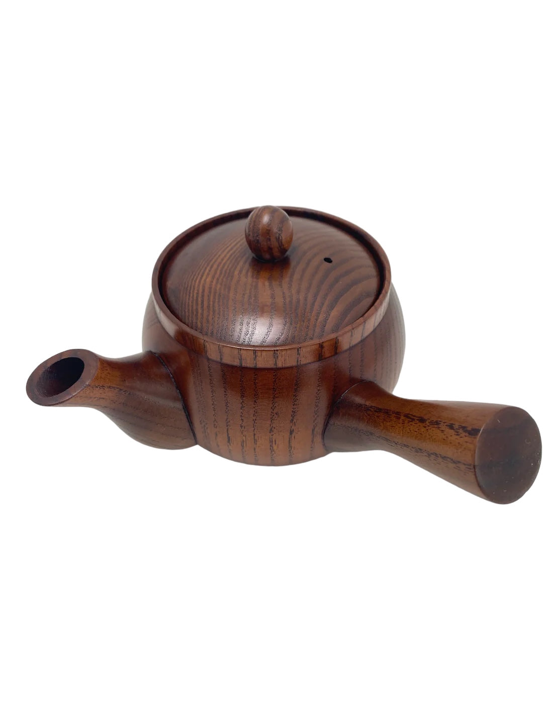 Unused lacquered wooden teapot