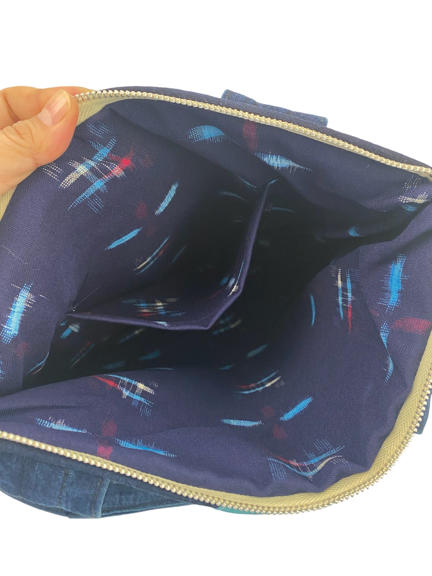 Handcrafted Indigo Handbags with Family Crests & Kanji