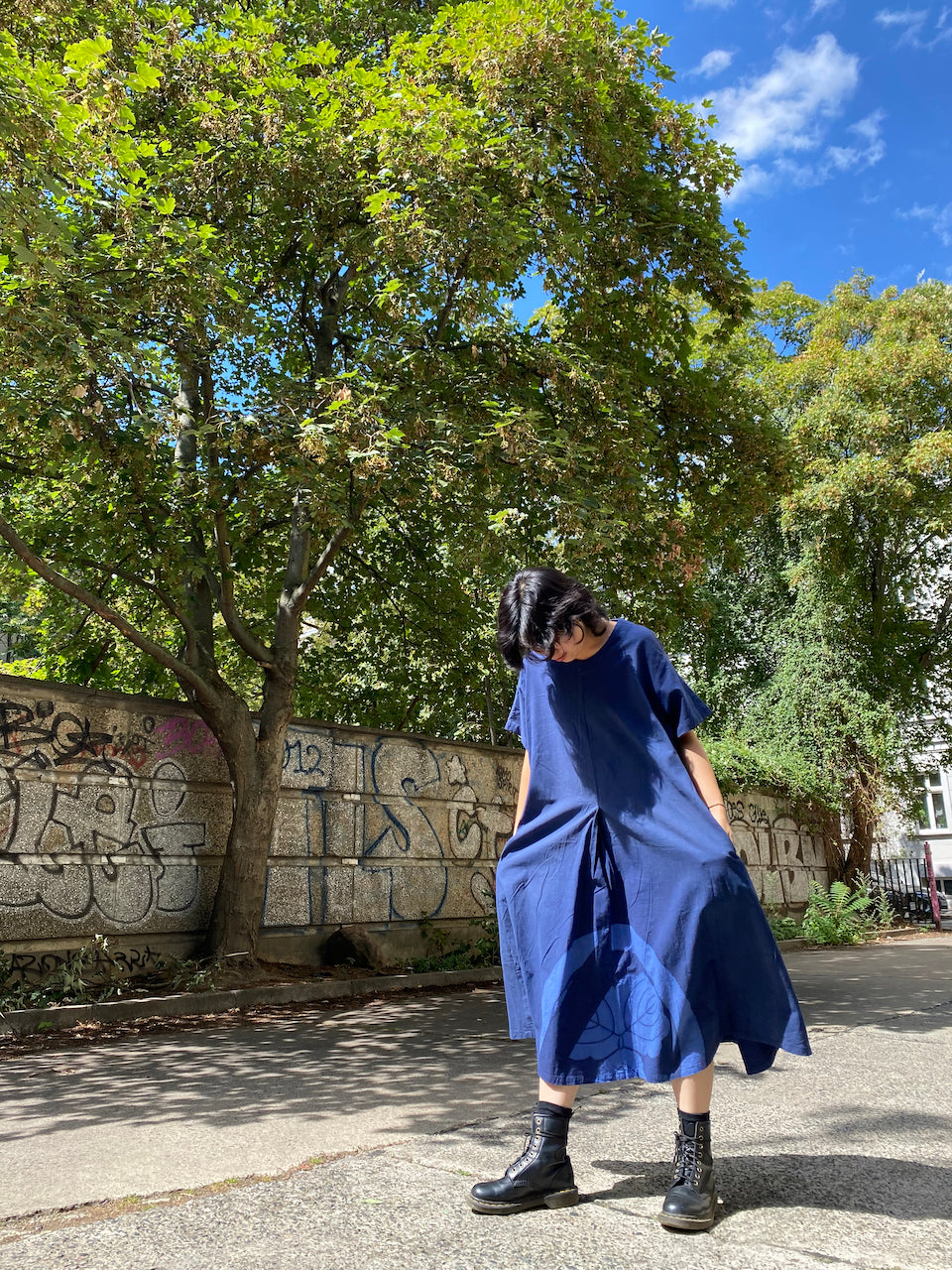 Indigo Family Crest Dress – A Timeless Blend of Tradition and Elegance