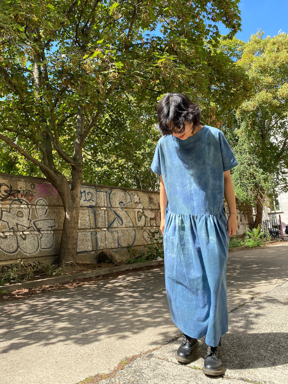 Timeless Indigo Hand-Dyed Dress – Unique Craftsmanship & Bold Style