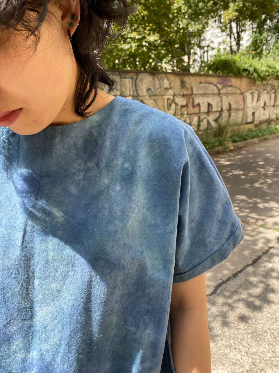 Indigo hand-dyed dress
