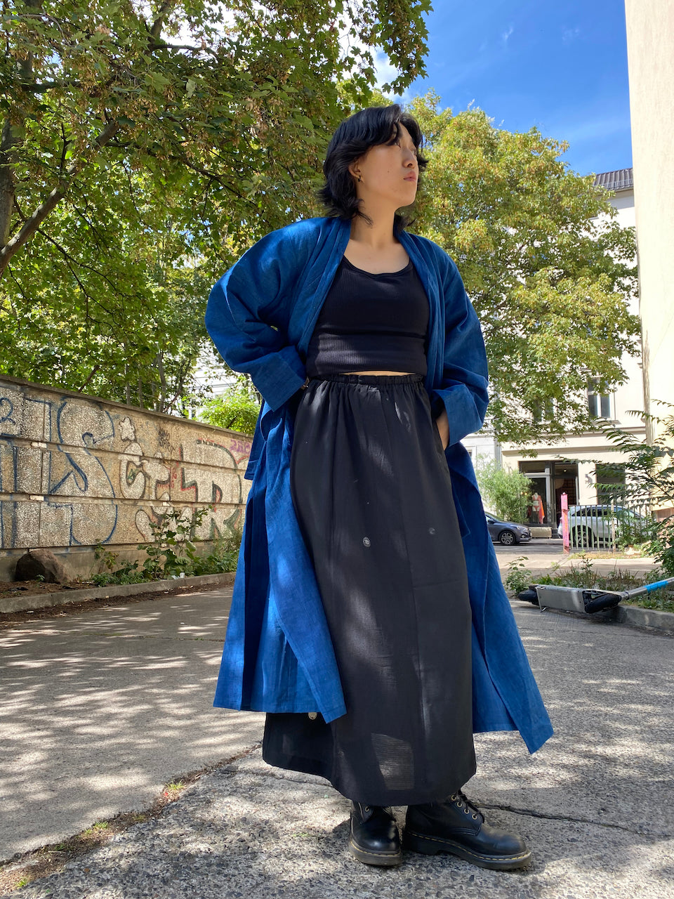 Exquisite Skirts Made from Authentic Kimono KUROMUJIMONTUKI Fabric – One-of-a-Kind Handcrafted Beauty