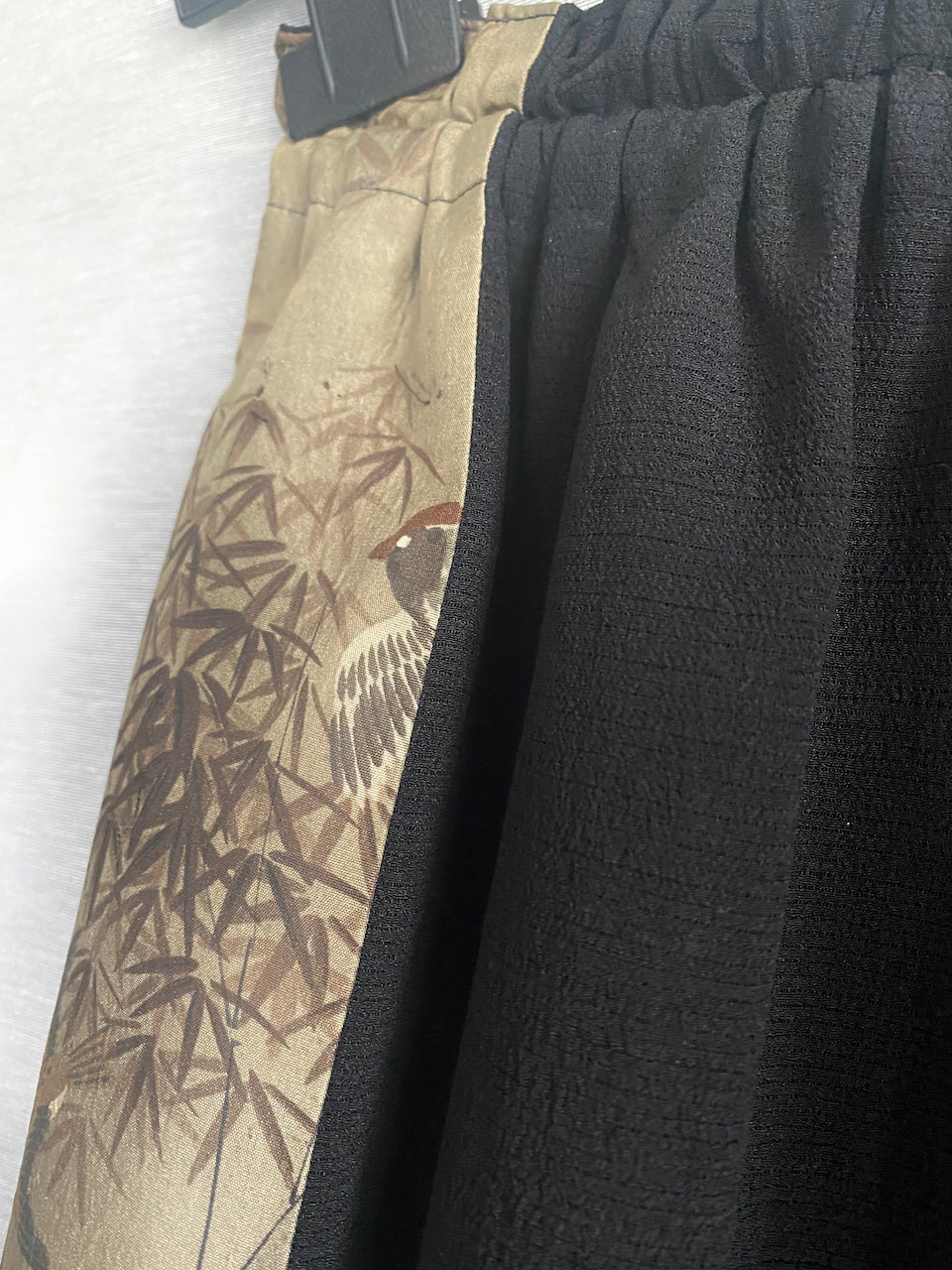 Exquisite Kimono Patchwork Silk Skirt – Unique Japanese Heritage with Family Crest Detail