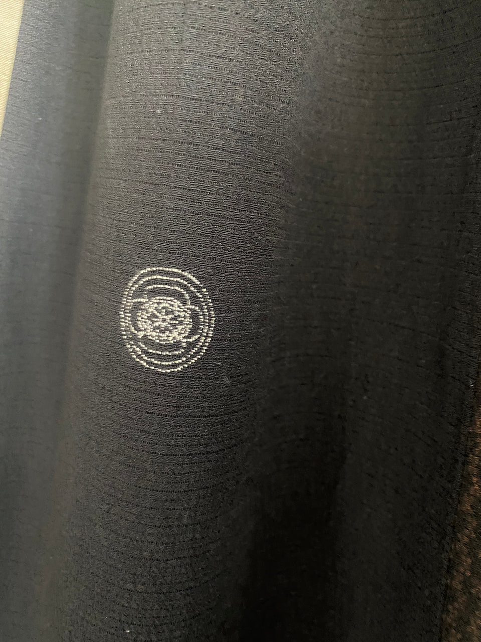 Exquisite Kimono Patchwork Silk Skirt – Unique Japanese Heritage with Family Crest Detail
