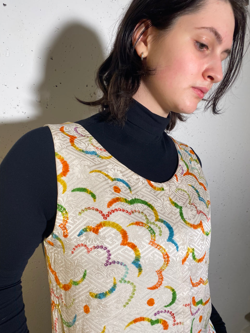 Tank tops made from cotton fabric inside, silk kimono outside