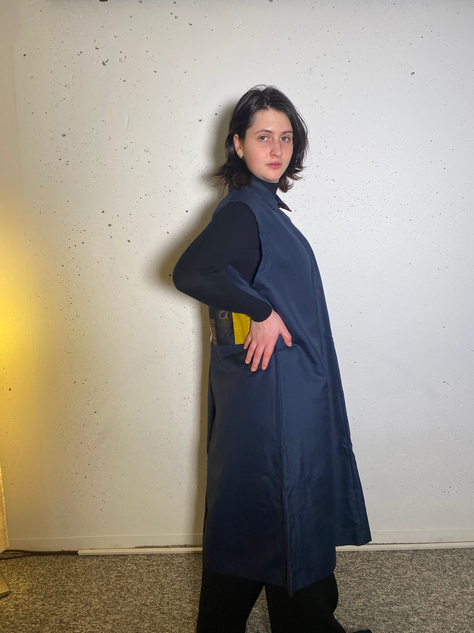 Timeless Elegance: Sleeveless Patchwork Dress Made from Vintage Kimono Silk