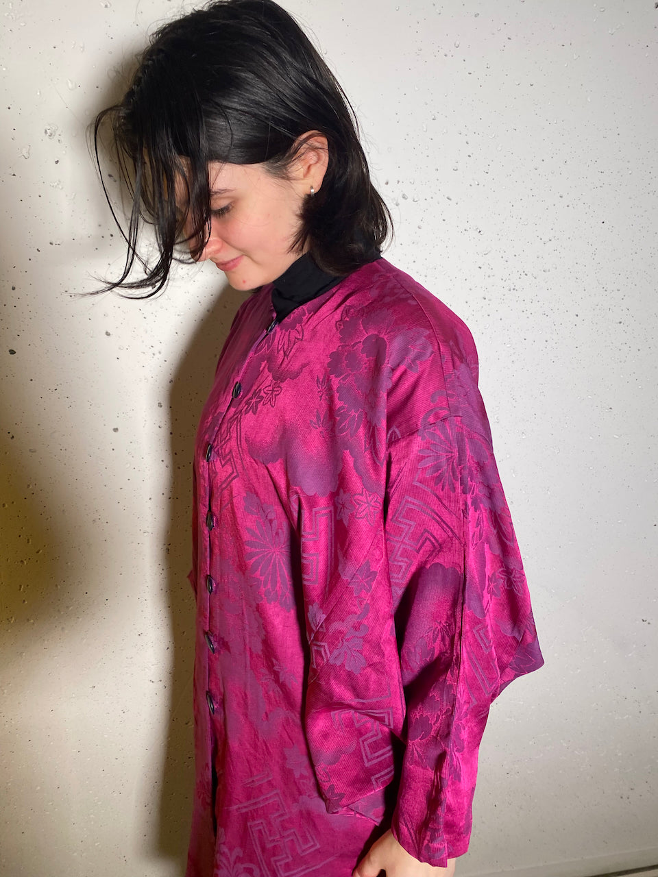 Timeless Elegance: Handcrafted Floral Silk Dress Jacket