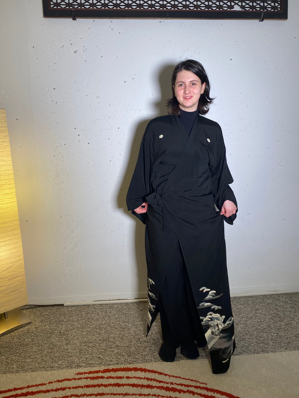 Grace in Every Stitch – Tomesode Coat with Fan and Pine Pattern