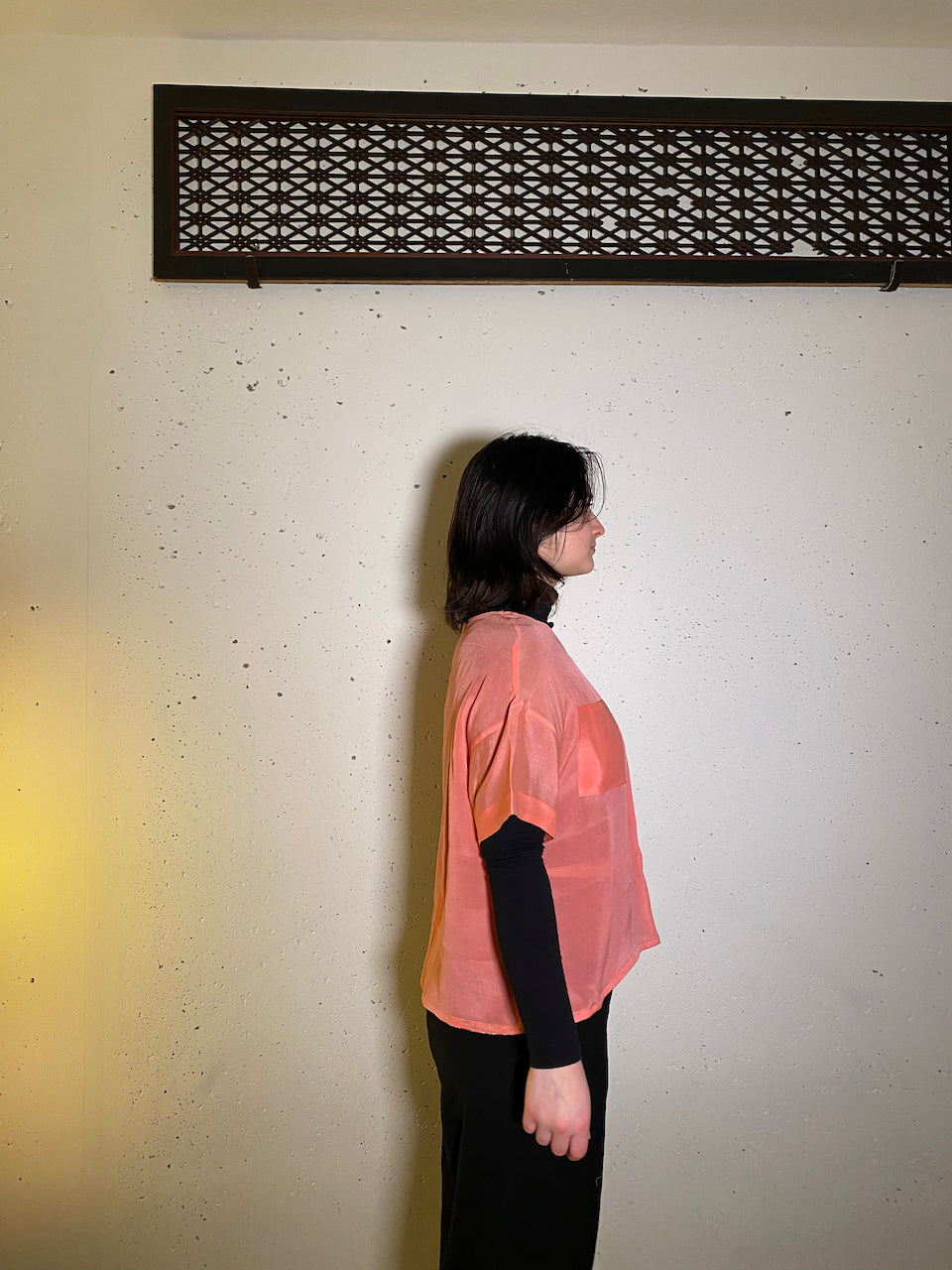 Sustainable Pink Shirt Crafted from Vintage Kimono Silk