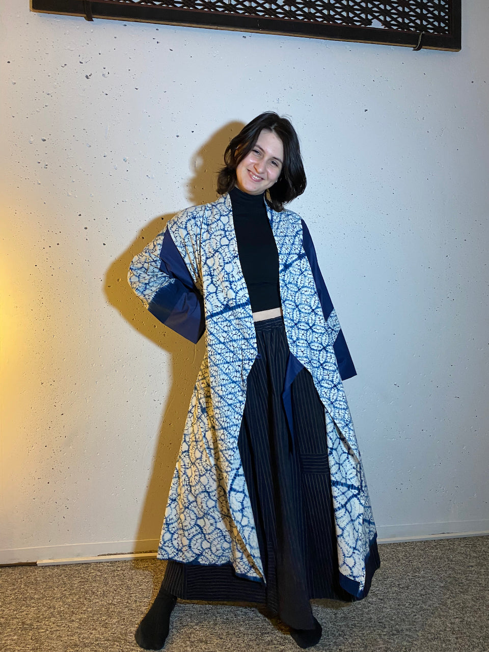 Handcrafted Indigo SHIBORI Summer Coat – A Unique Blend of Tradition and Style