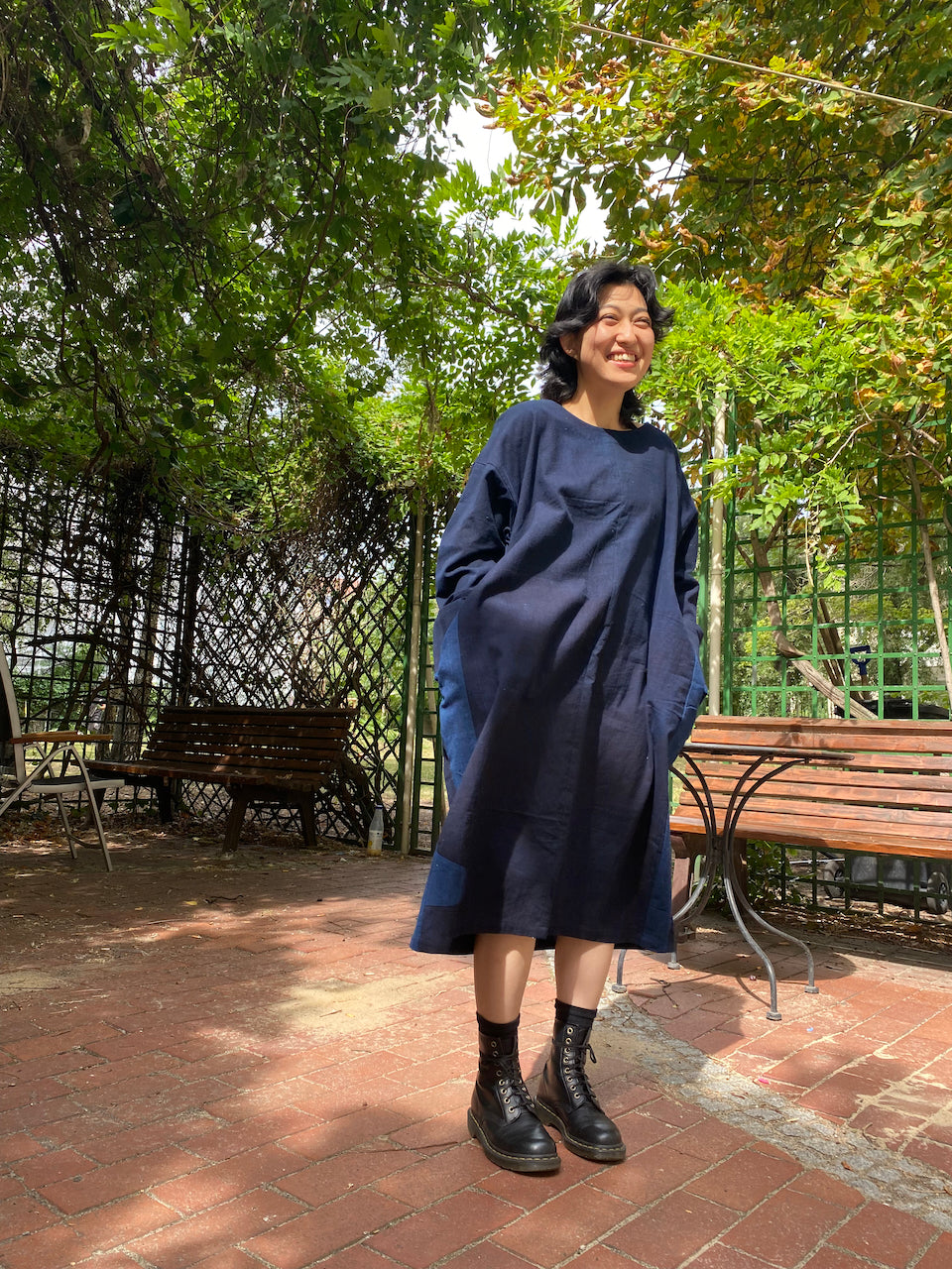 Eco-Friendly Indigo Patchwork Dress – Uniting Art, Culture, and Fashion