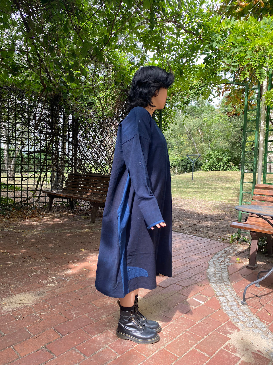 Eco-Friendly Indigo Patchwork Dress – Uniting Art, Culture, and Fashion