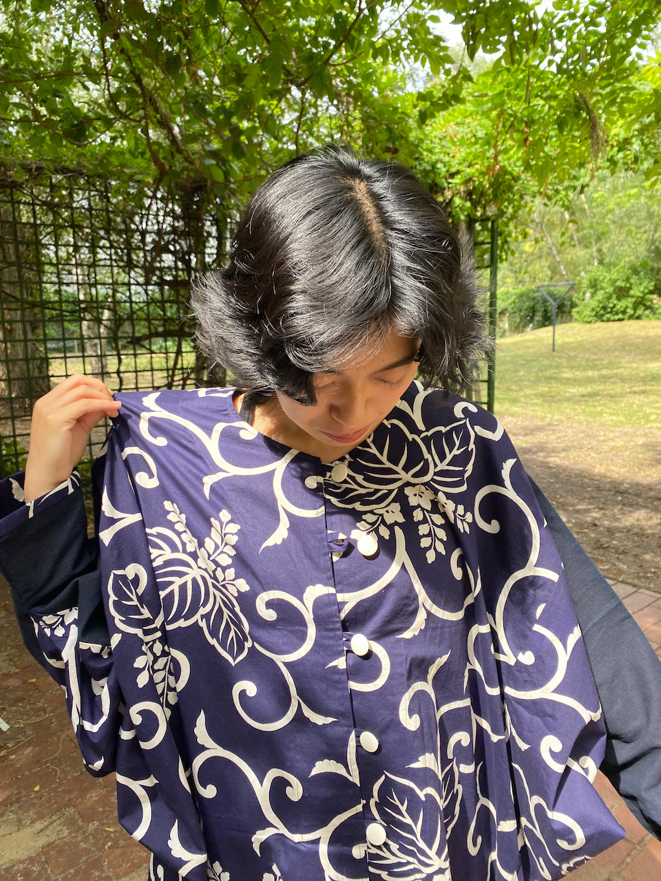 Wisteria pattern, swirl pattern dress