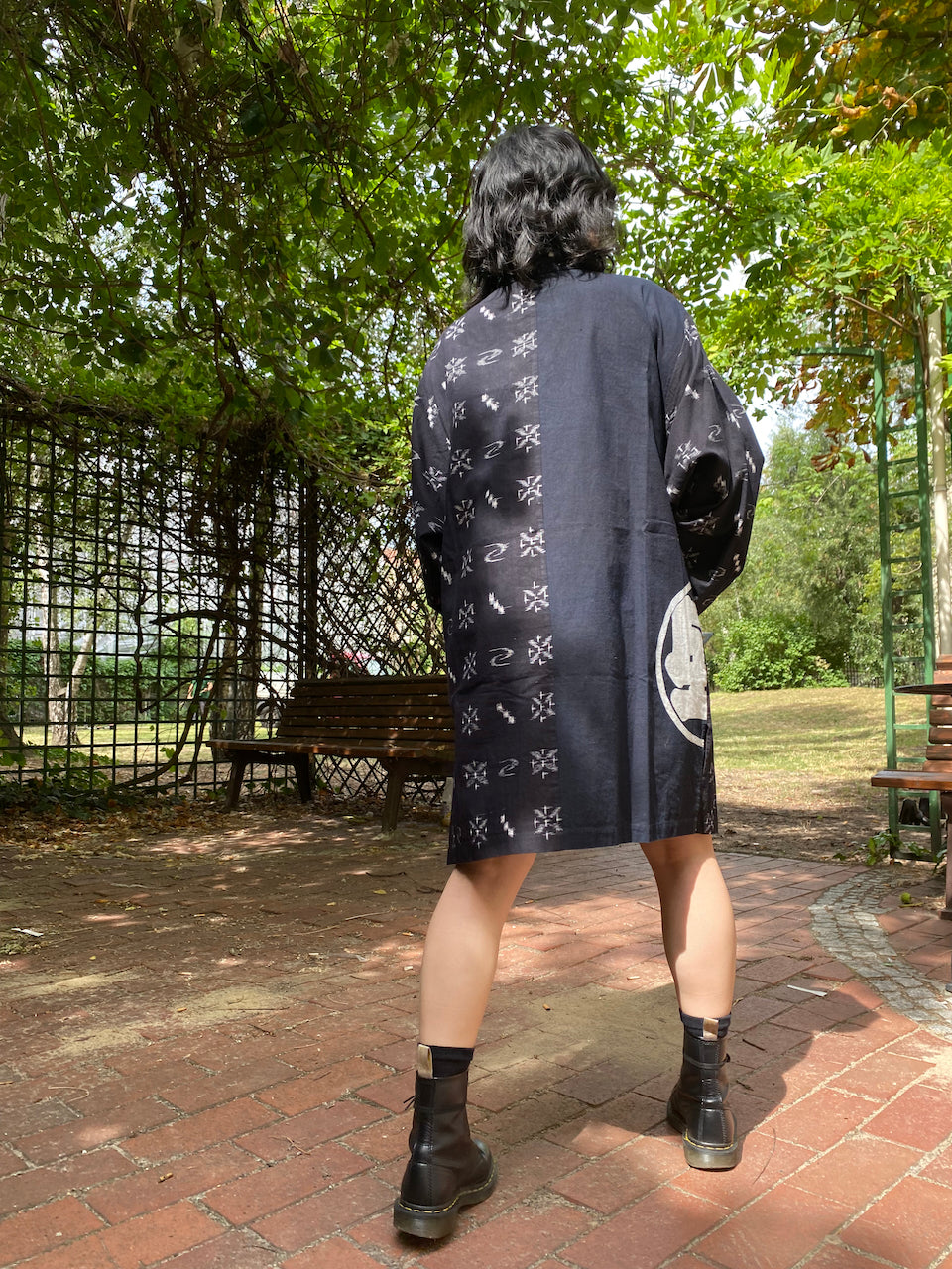 Kasuri long-sleeved large jacket
