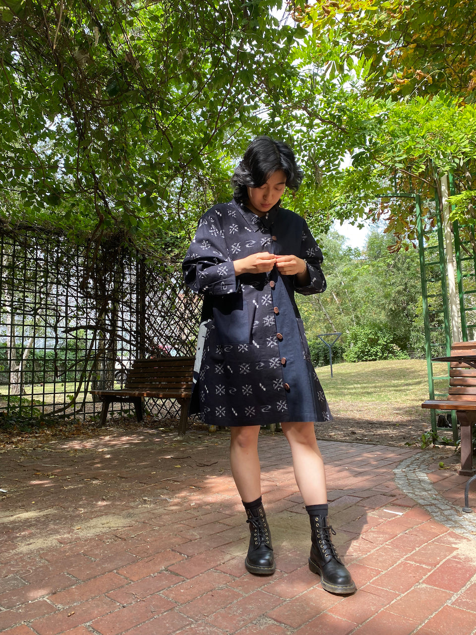 Timeless Elegance: Kasuri Long-Sleeved Jacket with Indigo Patchwork