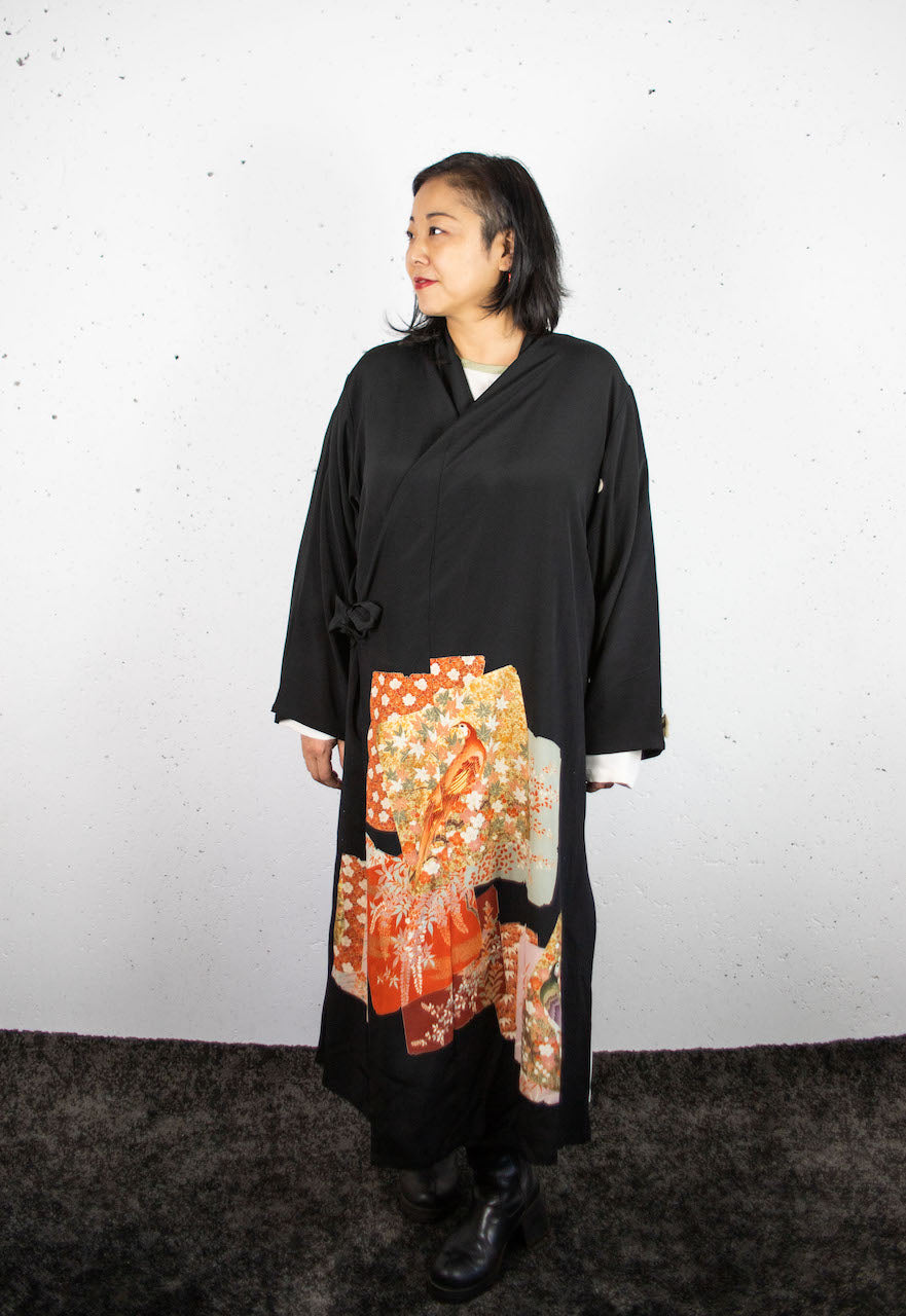 Kimono Tomesode coat /bird pattern