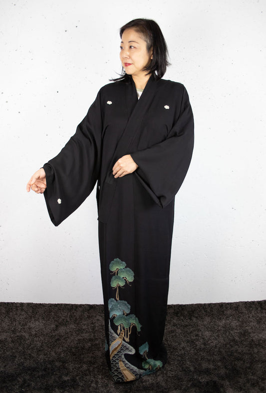 Kimono Tomesode coat / pine tree pattern