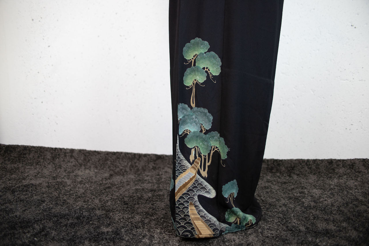 Kimono Tomesode coat / pine tree pattern