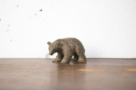 Carved wooden bear figurine