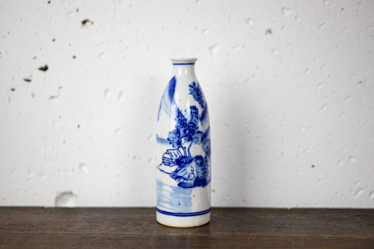 Landscape painted sake bottle