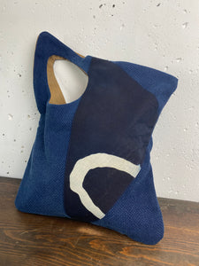 Handmade handbags made from Japanese retro happi coats of unusual shape.