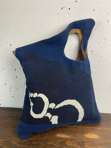 Handmade handbags made from Japanese retro happi coats of unusual shape.