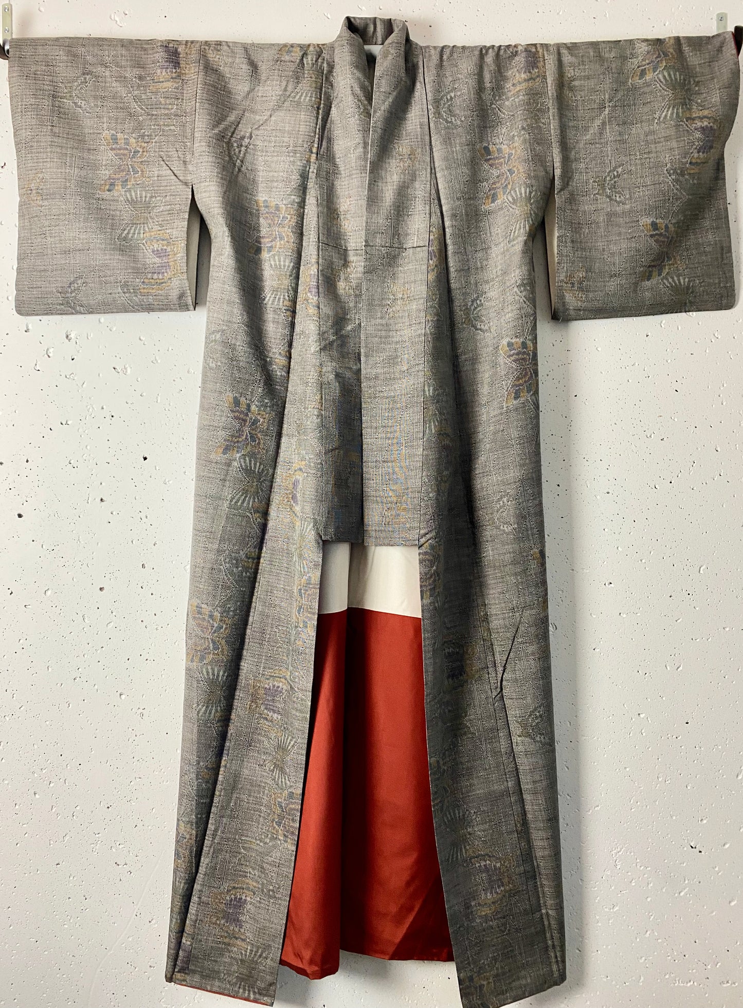 Quality Kimono /Dark grey, butterfly pattern