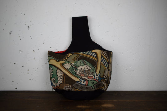 Handcrafted Indigo Banner Bag – One-of-a-Kind Design with Traditional Samurai Spirit